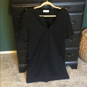 Everlane Ponte Short Sleeved Black Dress